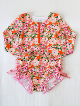 Solid Rash Guard - Glowing Pink Flowers